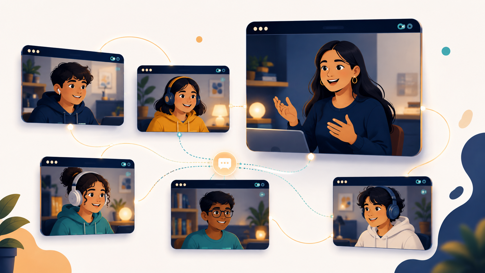 A small live online class where every student is visible and involved